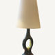 Lampe « anneau » céramique émaillée noire et jaune