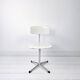 Mid Century Chaise d'école Chaise d'enfant Blanc Bois Métal Vintage Rétro C