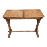 Double school wood desk from 1880 for decoration