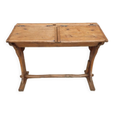 Pupitre double bois d'écolier de 1880 pour décor