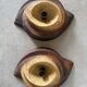 Vintage brutalist stoneware wall sconces, 1960s, set of 2