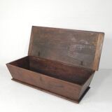 Ancien coffre en chêne, auge, coffre à couvertures XIXe siècle