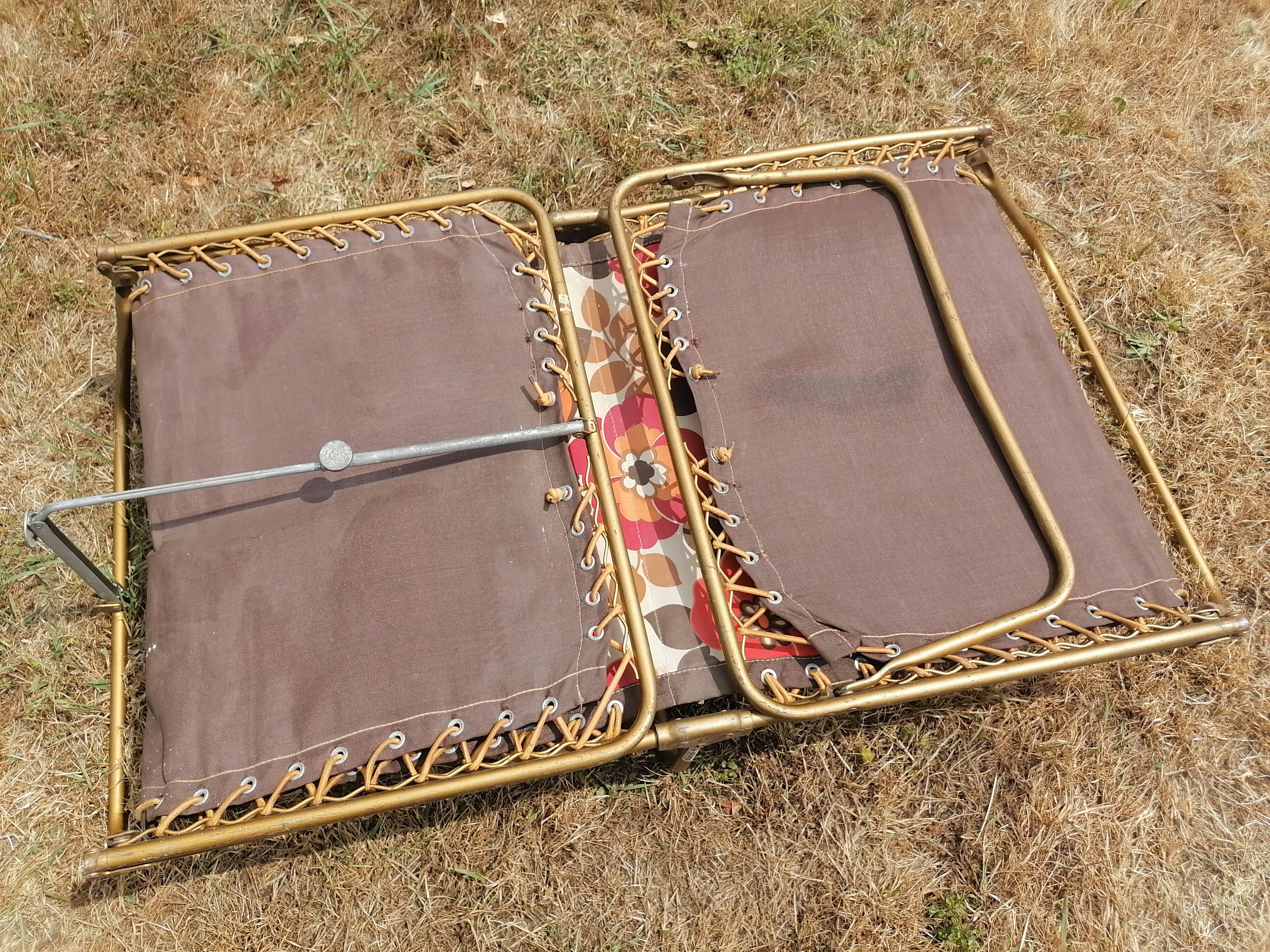 Folding bed lafuma vintage flowers