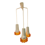 Metal and murano glass pendant light