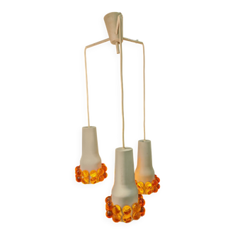 Metal and murano glass pendant light