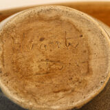 Cache pot in bluish sandstone, signed