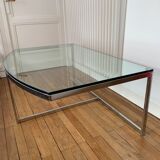 Glass and chrome coffee table