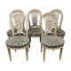 5 chaises en bois laqué blanc style Louis XVI