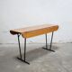 Table pliante vintage en bois et métal