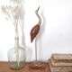Large wooden and brass heron