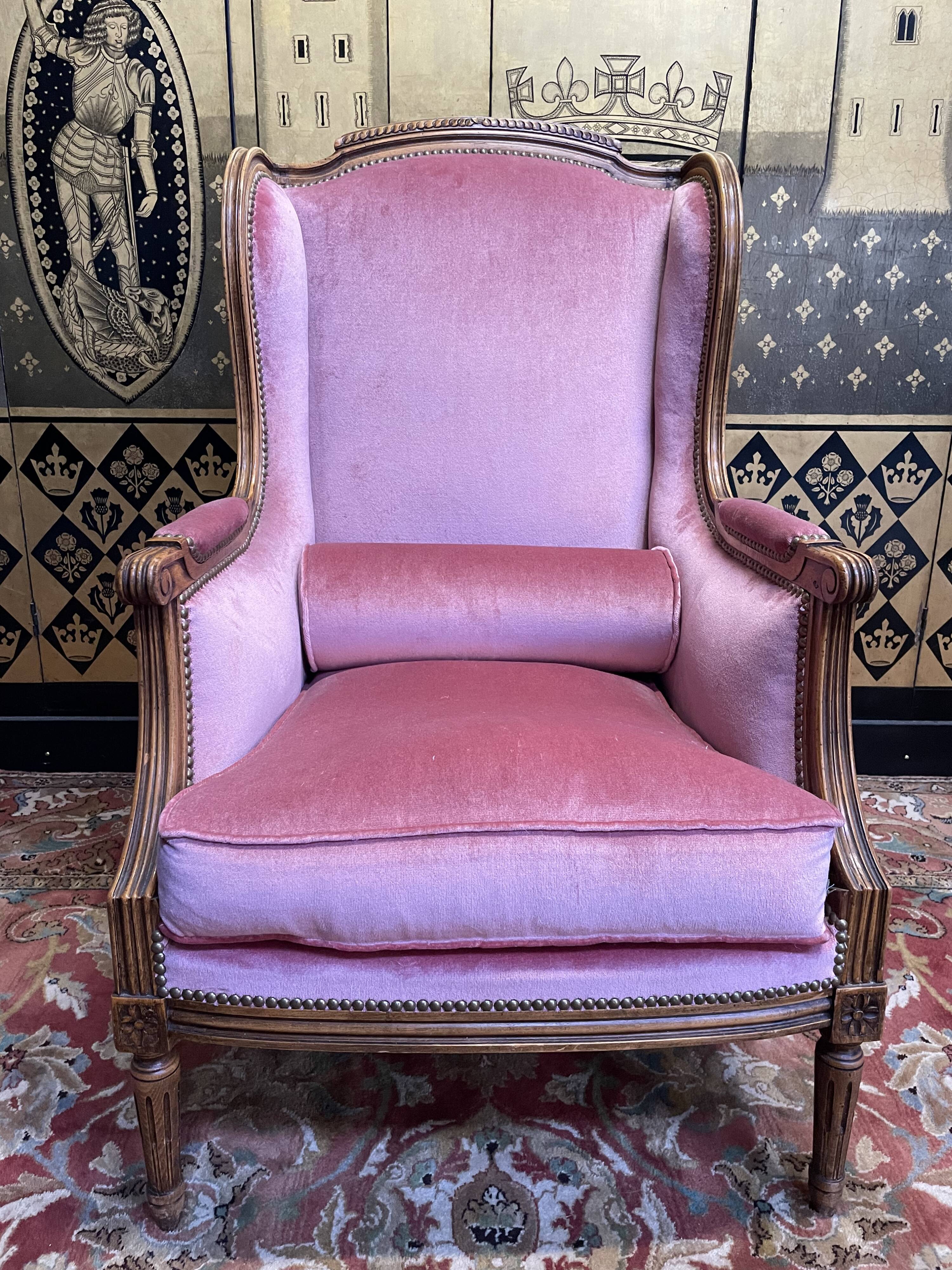 Louis XVI style wing chair