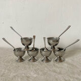 Set of stainless steel egg cups by Guy Degrenne