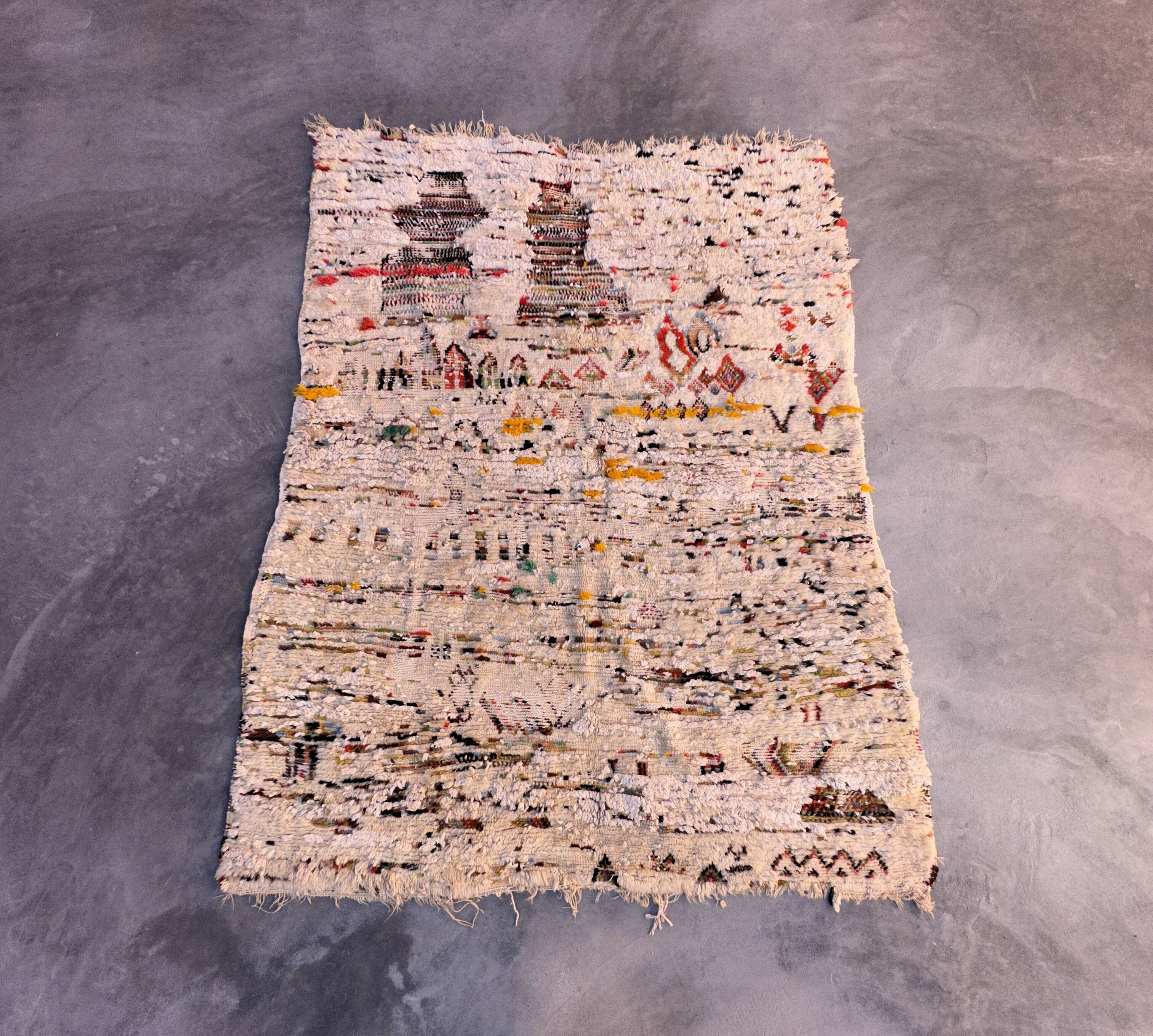 Boujad beige Moroccan rug - 160 x 199 cm