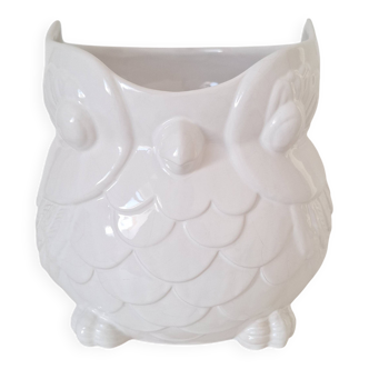 Cache-pot hibou blanc