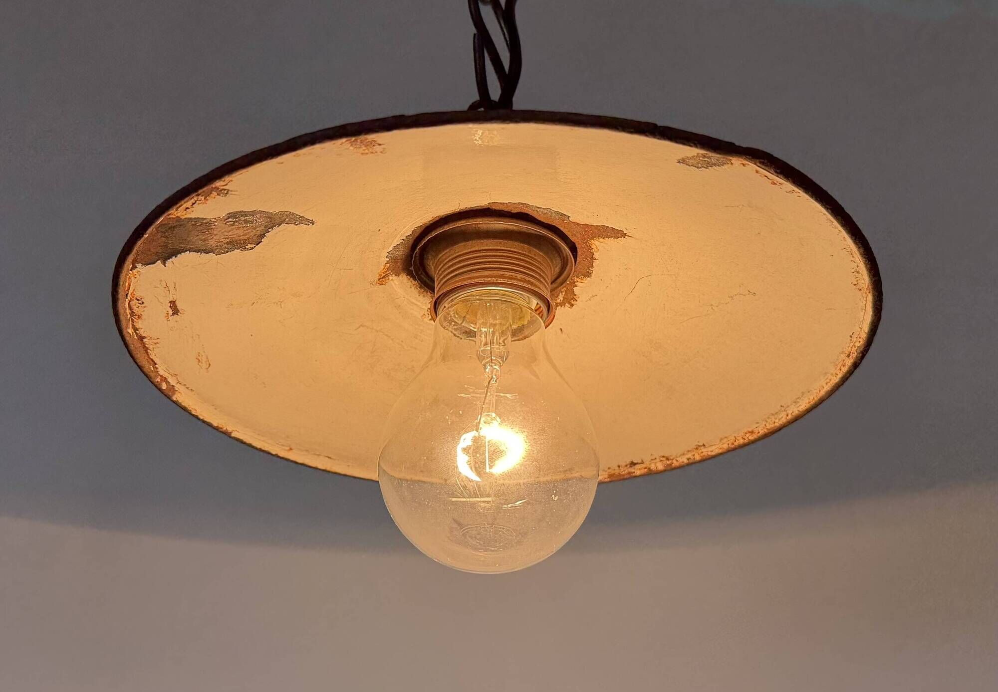 Industrial Green Enamel Light, 1950s