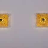 Pressed glass flower sconces.