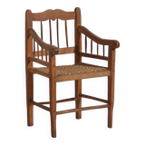 Fauteuil ancien en bois massif (c.1940) #4