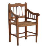 Fauteuil ancien en bois massif (c.1940) #4