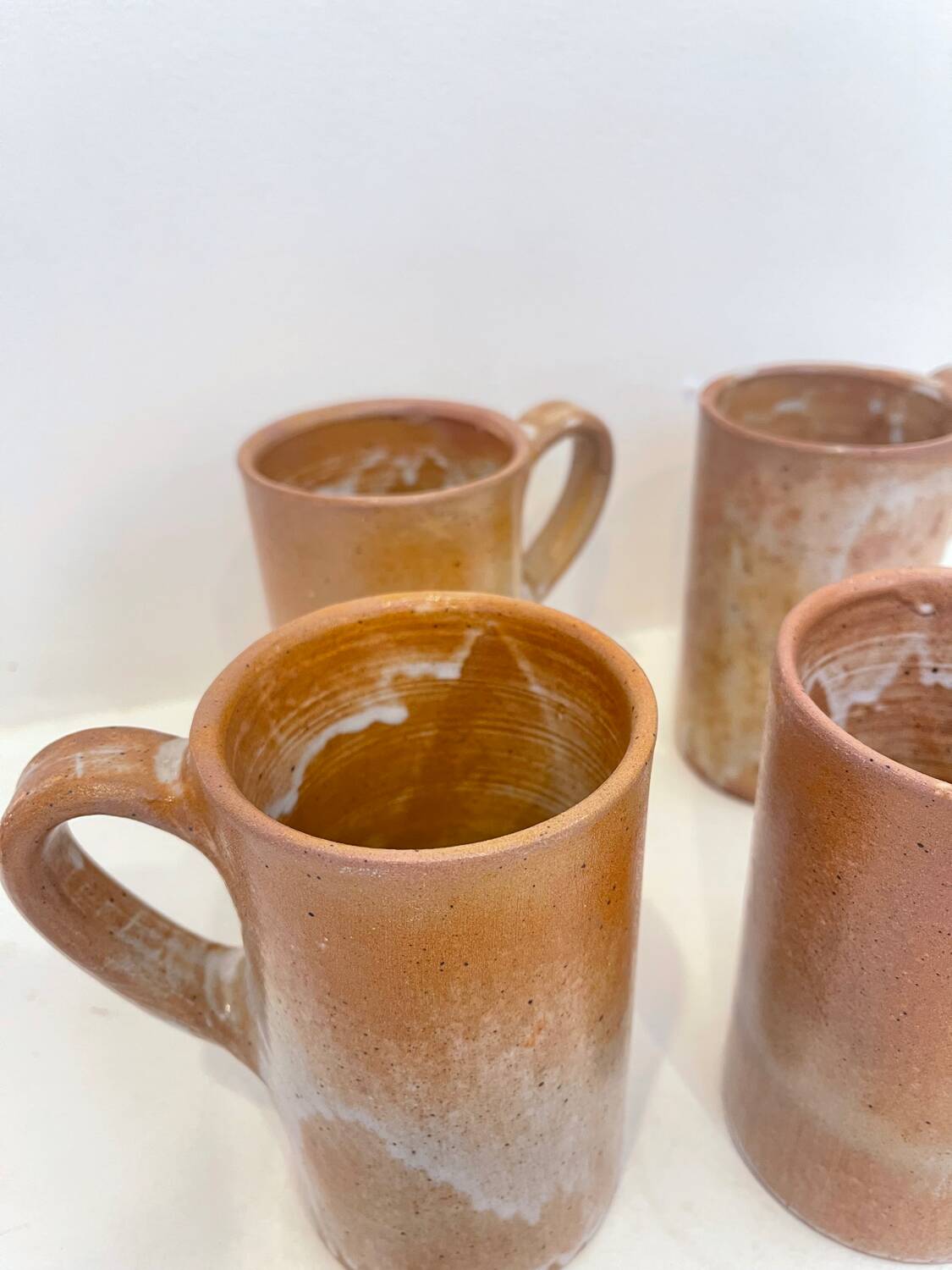 Set of 4 stoneware mugs – 1970s design