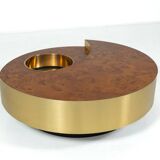 Trg" circular coffee table with bar by willy rizzo, 1970