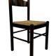 Set of 4 dark brown wooden chairs 70s minimalist design