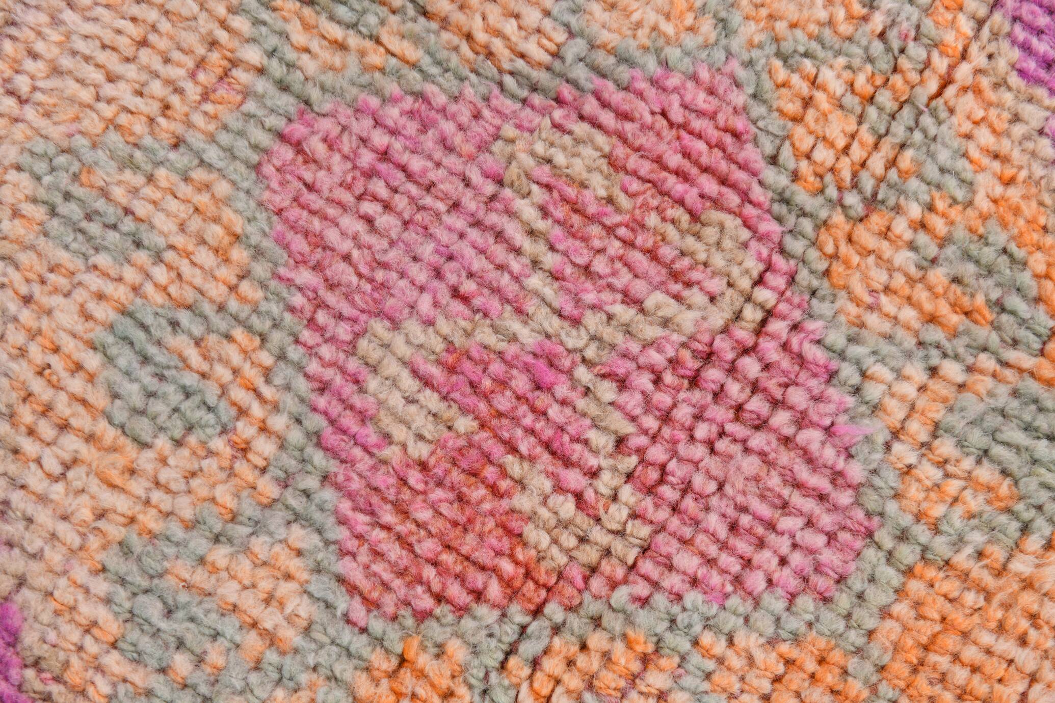 3x12 Vintage Pink & Orange Vintage Runner Rug, 90x359Cm