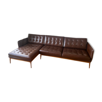Canapé d'angle Elgin côté droit cuir Romana
