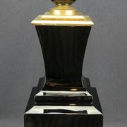 Baccarat, pied de lampe en cristal noir