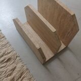Travertine magazine holder, italy 1970
