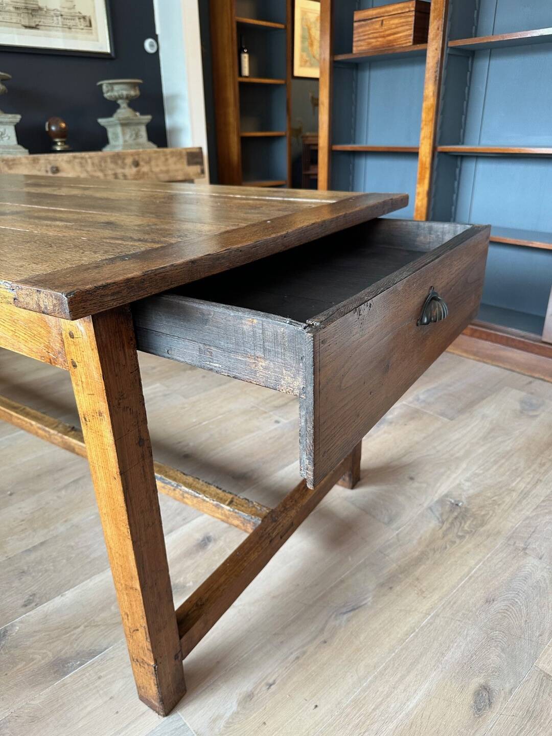 Table de ferme antique en chêne
