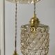 Triple antique globe pendant light in amber glass
