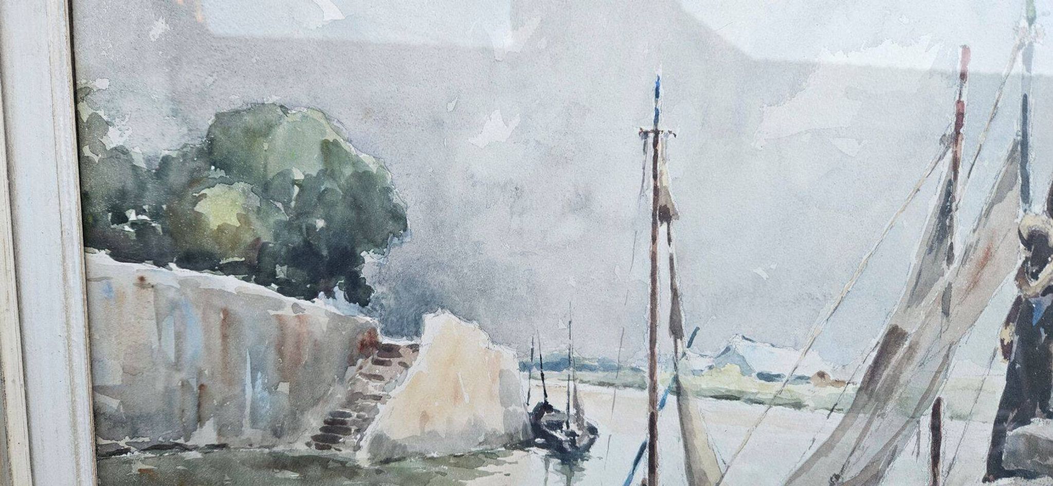Legrand Aquarelle Marine Béziers 1955