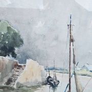 Legrand Aquarelle Marine Béziers 1955