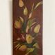 Peinture bouquet de fleurs sur bois 40 X 20