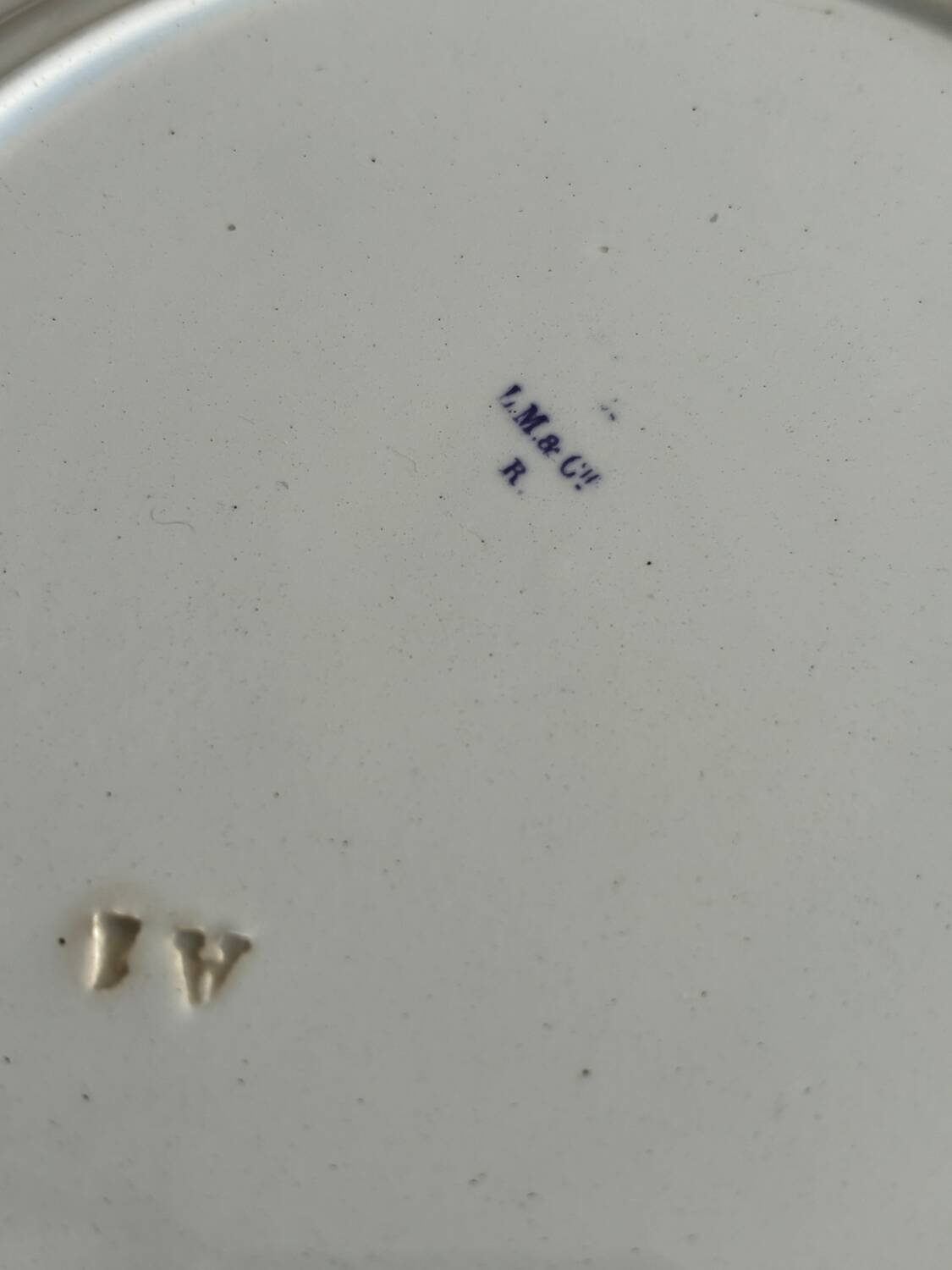 Set of 2 Creil and Montereau blue dishes – vintage serving plates