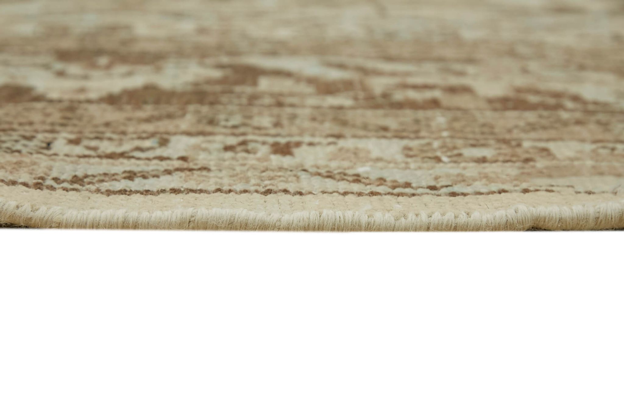 Handmade oriental unique 1980s 305 cm x 400 cm beige wool carpet
