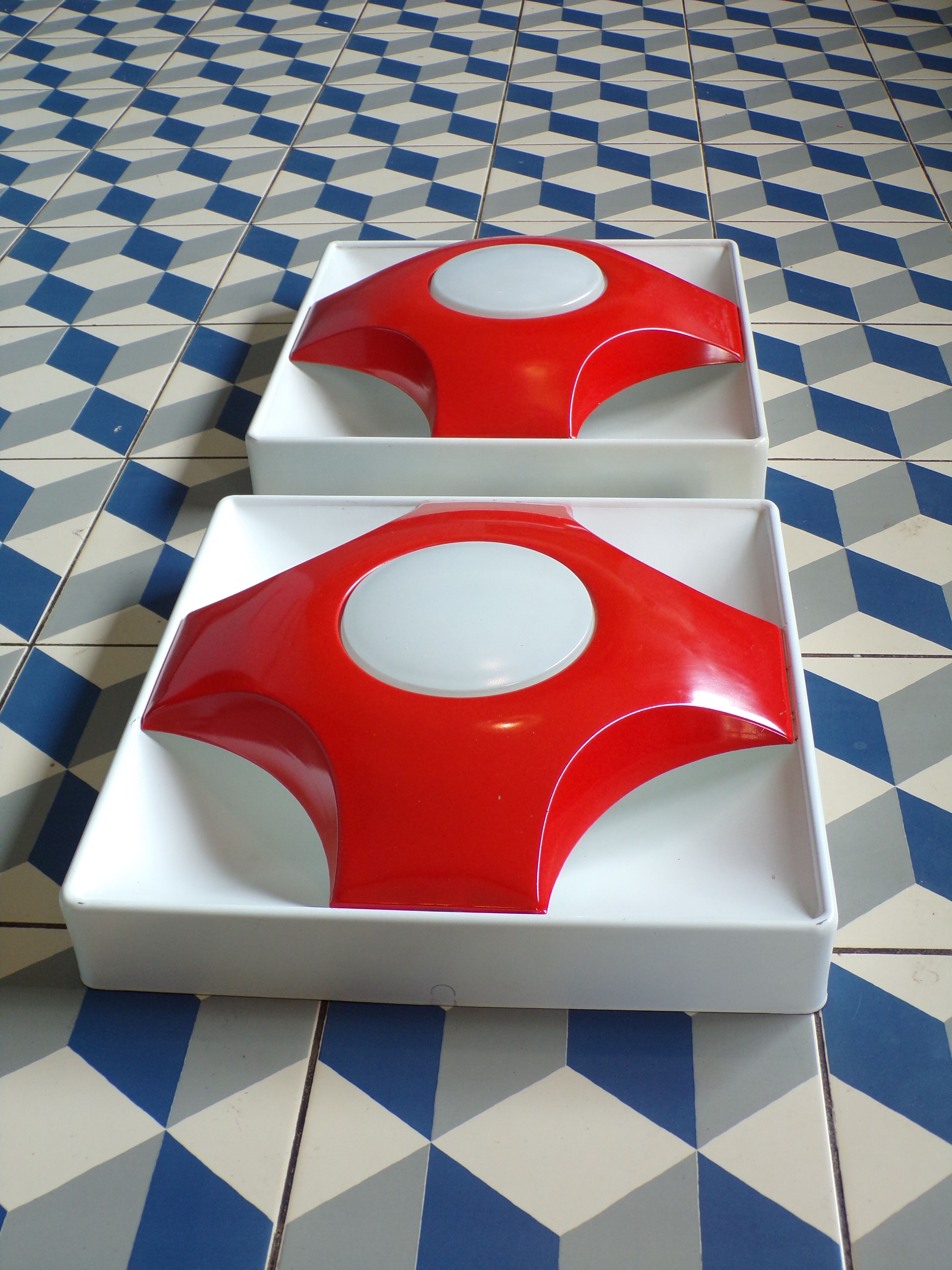 Pair of wall lamps Solken Leuchten space age