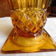 Old 50 years amber tulip vase