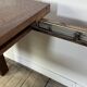 Brutalist solid oak table with 2 extensions from the 1990s.