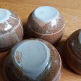 Stoneware cups signed Anne Rémy Clamagirand