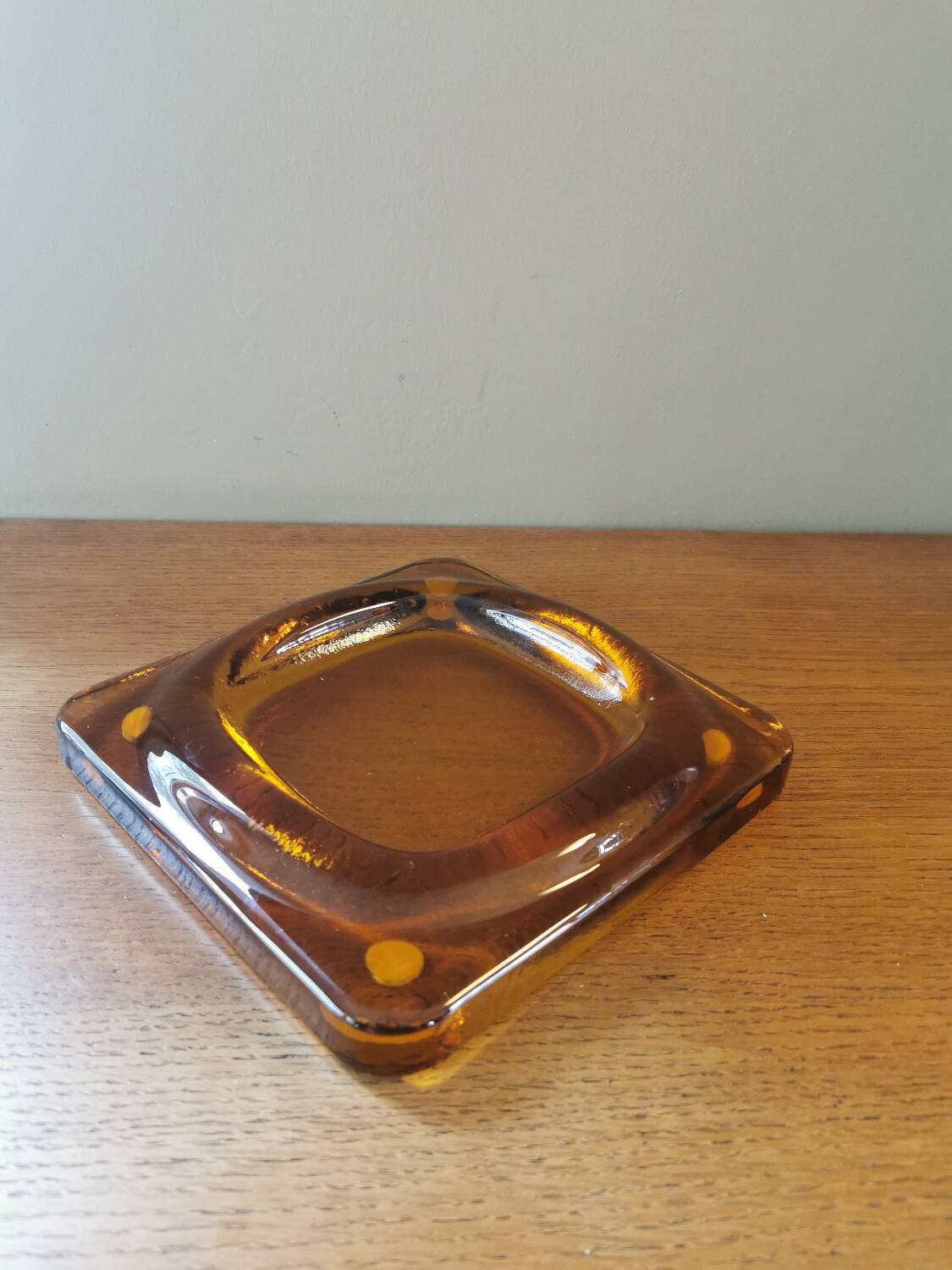 Vintage amber glass empty pocket