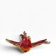 Vintage Murano glass bowl/plate in orange-red with swirling patterns.