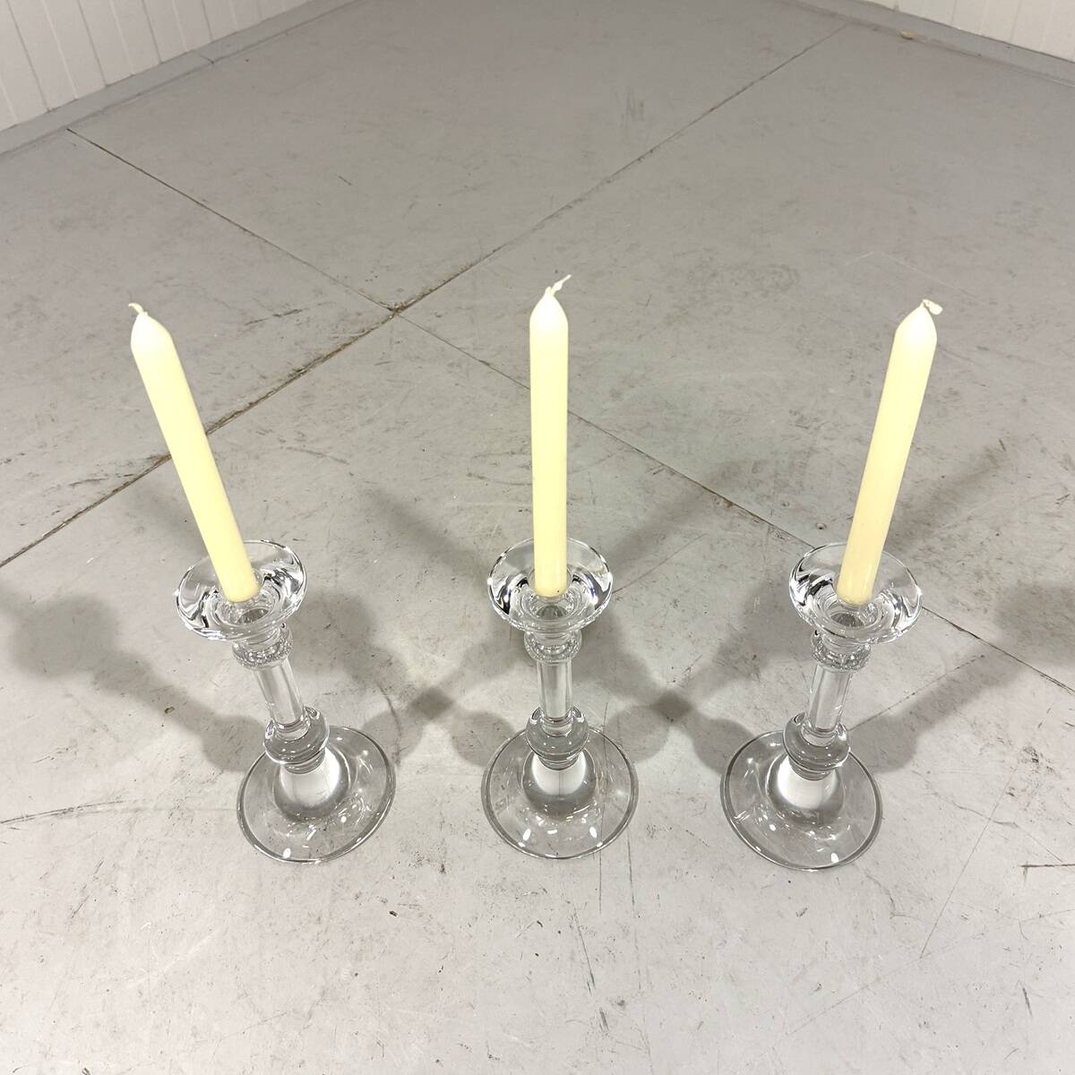 Val St Lambert crystal candle holders Belgium 1990’s