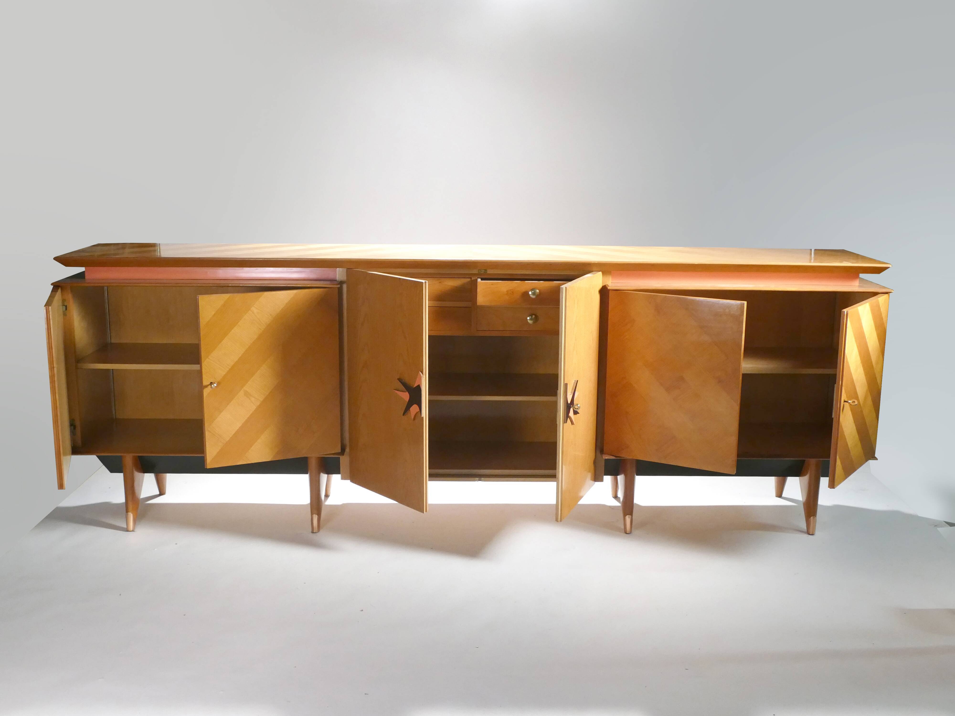 Modernist enfilade cherrywood around 1950