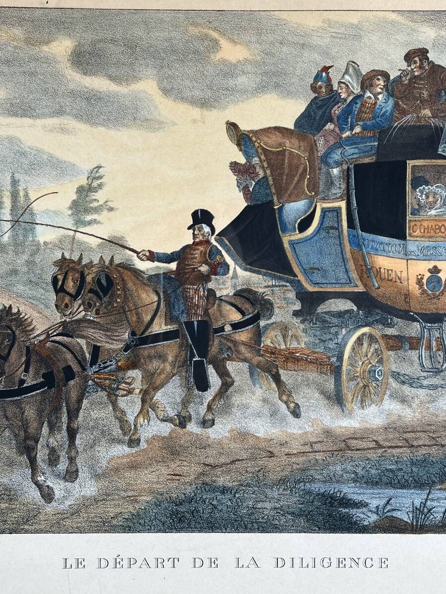 Paire de gravures d’après Horace Vernet, Scènes de diligences, XIXe Siècle