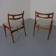 Model 138 Teak & Kvadrat Hallingdal Dining Chairs by Johannes Andersen for Uldum Møbelfabrik, Denmark, 1960s, Set of 2