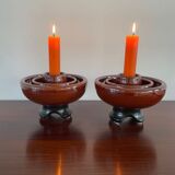 Set of 2 ceramic candle holders