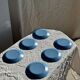 Set of 6 vintage blue dessert plates D18 (1)