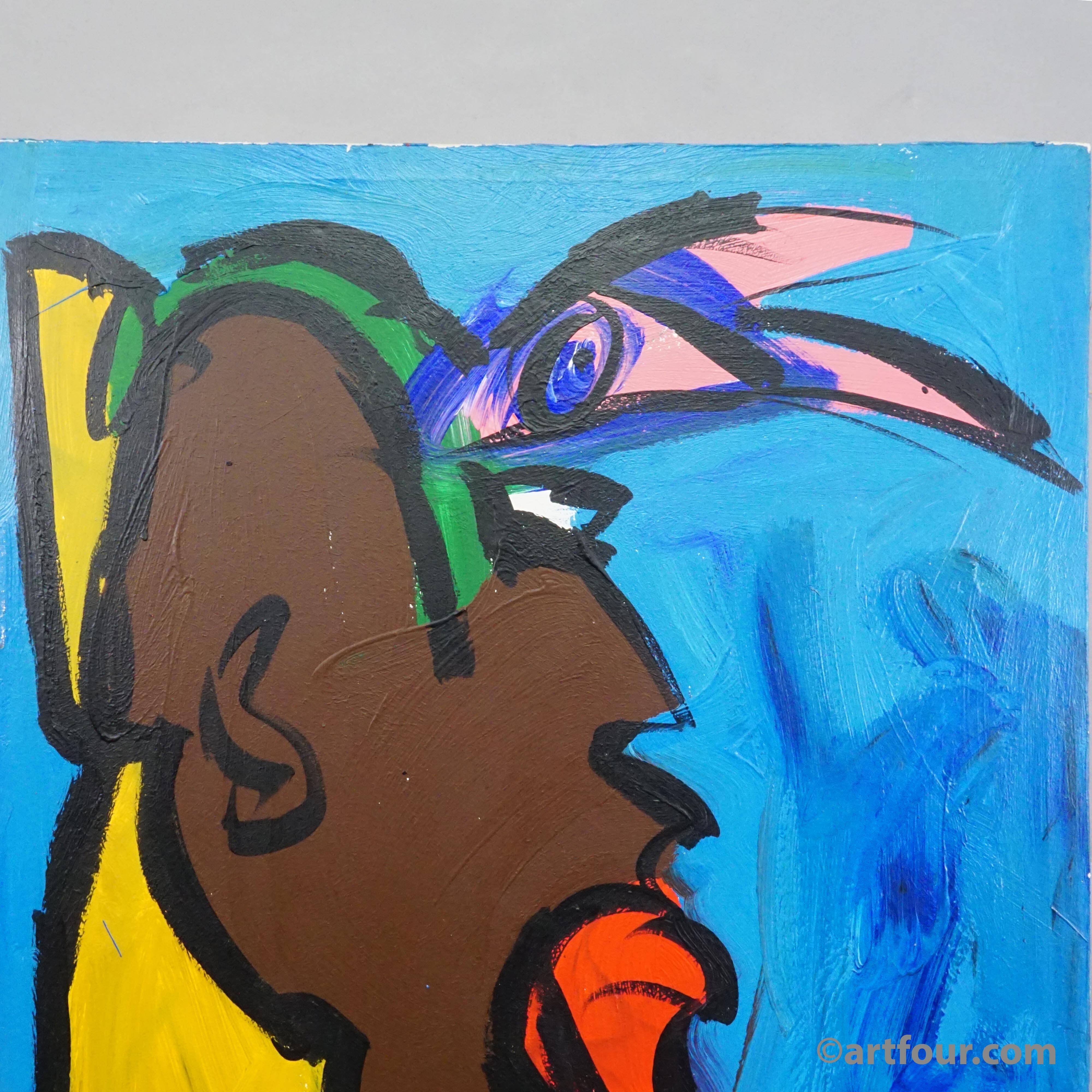 Abstract oil painting from the 20th century by Peter Robert Keil, Germany.