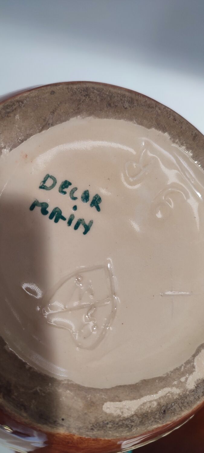 Vintage ceramic hand-decorated vase/pitcher